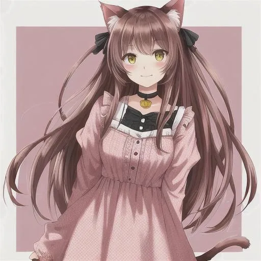 Prompt: Adult cat girl in cute clothes