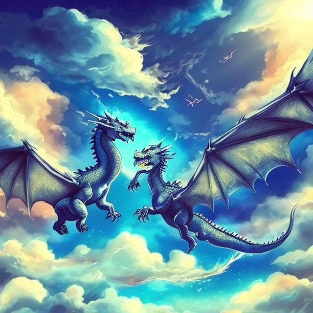 Dragons Flying In The Sky Creating A Beautiful Sky 