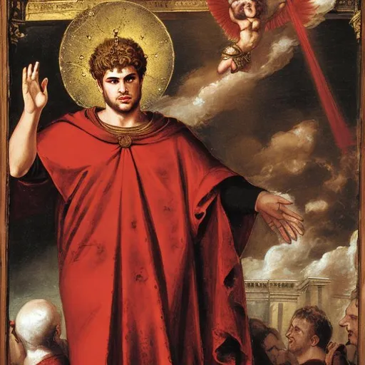 Prompt: Emperor Nero converts to Christianity