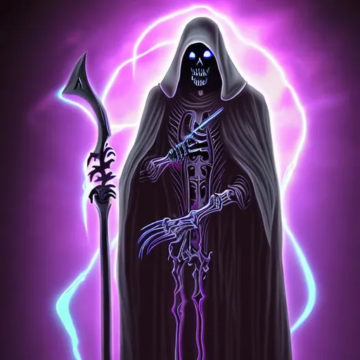Prompt: grim reaper glow effect art