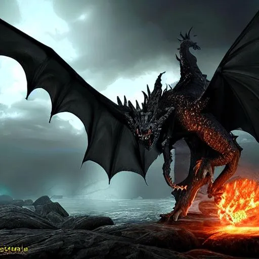 darkeater midir dragon photorealistic majestic unrea... | OpenArt