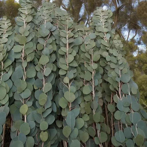 Prompt: eucalyptus piled high