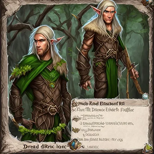 Prompt: druid male elf token