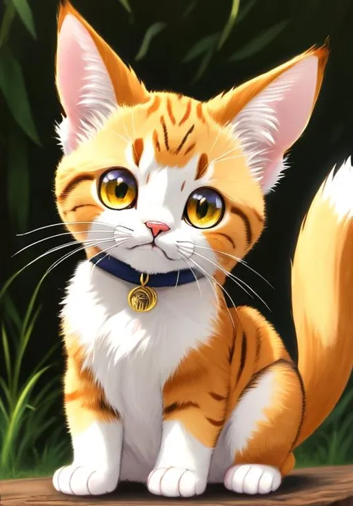 Prompt: UHD, , 8k,  oil painting, Anime,  Very detailed, zoomed out view of character, HD, High Quality, Anime, Pokemon, Meowth is a small feline Pokémon with cream-colored fur that turns brown at the tips of its hind paws and tail Its ovoid head features four prominent whiskers wide eyes with slit pupils two pointed teeth in the upper jaw and a gold koban coin embedded in its forehead. Its ears are black with brown interiors and are flanked with an additional pair of long whiskers. Meowth is a quadruped with the ability to walk on its hind legs; while the games almost always depict Meowth on two legs, the anime states that Meowth normally walks on all fours. It can freely manipulate its claws, retracting them when it wants to move silently. The tip of its tail curls tightly.

Meowth is attracted to round and shiny objects and has the unique ability to produce coins using its signature move, Pay Day. Meowth and its evolved forms are the only known Pokémon capable of learning the move Pay Day by leveling up. Being nocturnal, it is known to wander about city streets at night and pick up anything that sparkles, including loose change. Upon finding a sparkling object, its eyes will glitter and the coin on its forehead will shine brightly. It shares this intrigue with Murkrow, with whom it often fights with for objects and prey. Meowth is a playful but fickle Pokémon with the capacity for human-like intelligence, with at least one member of the species teaching itself how to speak. Meowth tends to live in urban areas.

Pokémon by Frank Frazetta