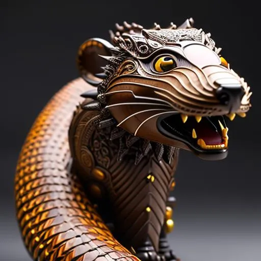 Prompt: Insanely Detailed Mongoose Japanese Mon, On a black Sash, Brown and Dark Green Colors, Intricately Detailed, Hyperdetailed, Legend of the Five Rings, Hyperrealistic, 4K, 8K resolution, 3D shading, beautiful, Asian Aesthetic, L5R, Anciant Japanese