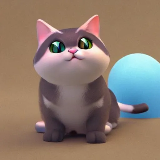 Prompt: kawaii cat, cute, fat, pixar render, 3d