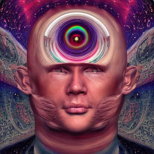 Prompt: surreal, repeating human head, cosmic, realistic, hyper detailed, 4k