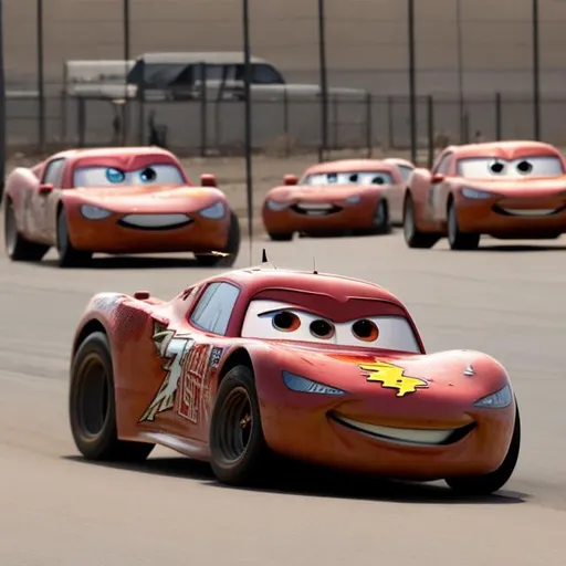 Prompt: Lightning mcqueen in gitmo