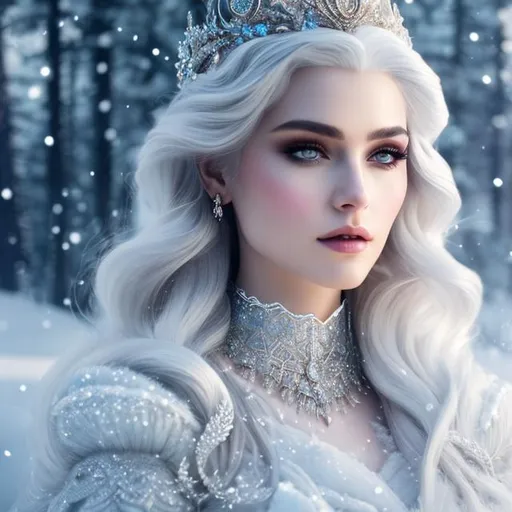 Prompt: create most beautiful fictional winter princes, extremely, detailed environment, detailed background, intricate, detailed skin, natural colors , professionally color graded, photorealism, 8k, moody lighting


