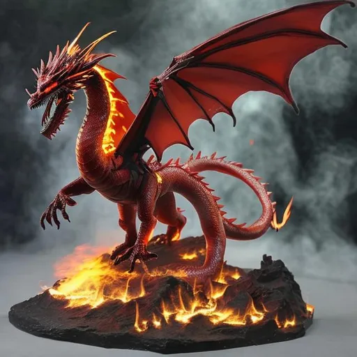 Prompt: fire dragon with wings