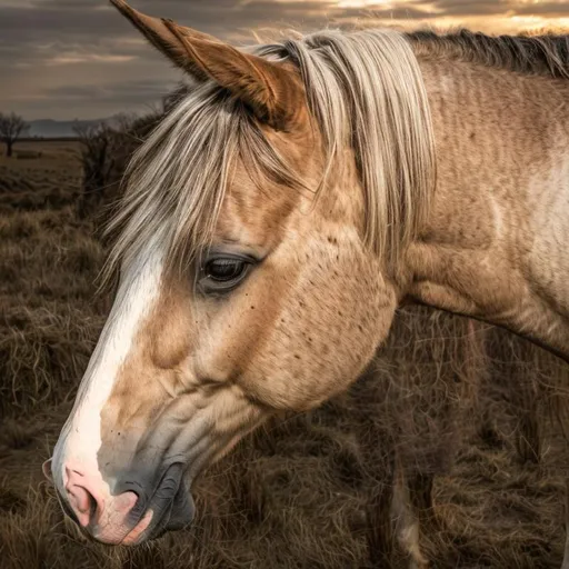 Prompt: portrait of a horse, symetric face