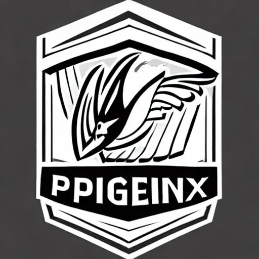 Prompt: Logo, phoenix, game, black, white



