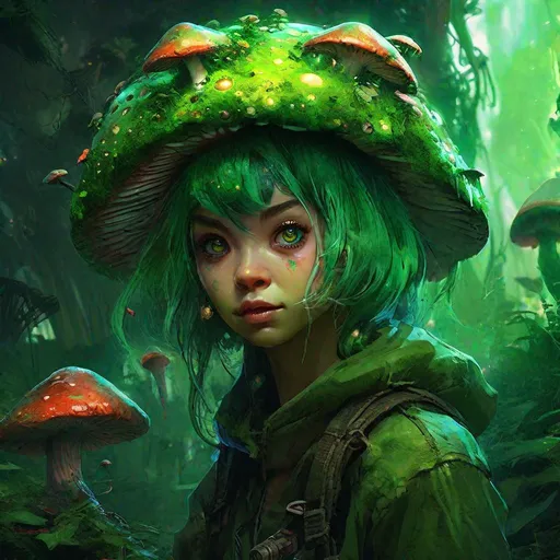 Prompt: "Insanely detailed photograph of an elaborate beautiful green shroom pixie, large detailed eyes, hyperdetailed painting by Ismail Inceoglu Huang Guangjian and Dan Witz CGSociety ZBrush Central fantasy art album cover art 4K 64 megapixels 8K resolution HDR, shiny"