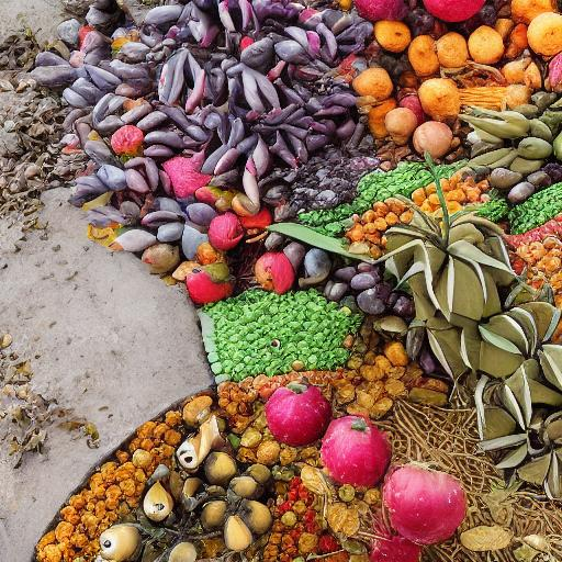 Fruits on ground OpenArt