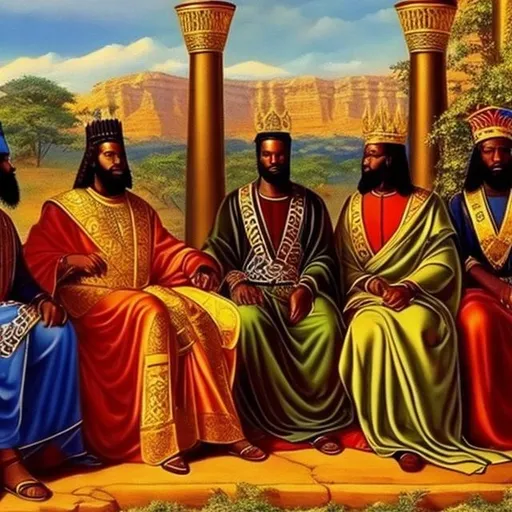 Prompt: african kings of the bible 
