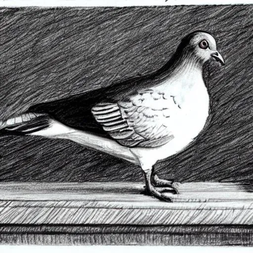 Pencil sketch of a Fantail Pigeon by Sameer Khan. Photo stock - StudioNow