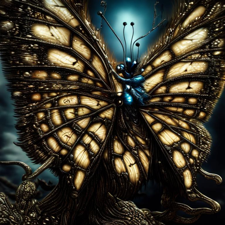 Surrealistic 8K illustration of a majestic butterfly... | OpenArt