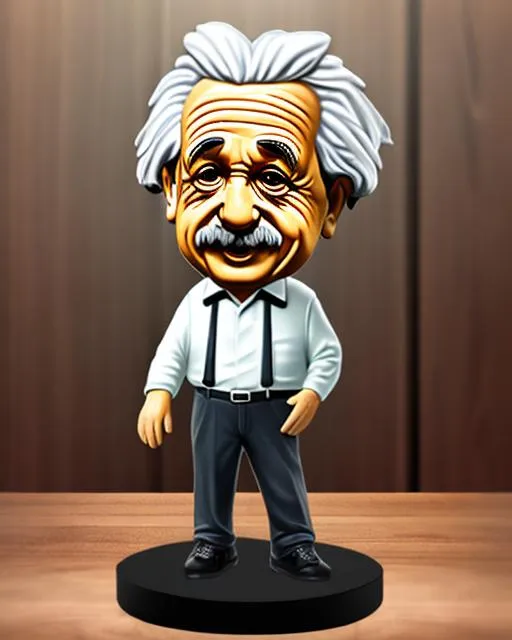 Prompt: Comical bobblehead figure if Albert Einstein 