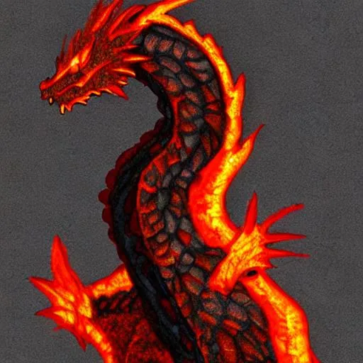 Prompt: lava dragon, artistic