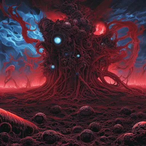 Prompt: red and black cosmic rot. hyperdetailed. cosmic horror. concept art