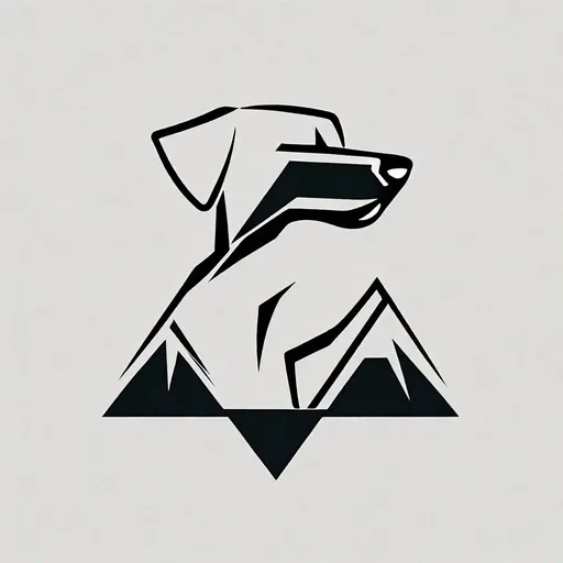 Prompt: Minimalist logo design of a sleek mountain cur dog, punk, grunge, simple, clean lines, sleek, art logo, minimalist, dog punk, sleek design, professional, high contrast, bold lines, modern, art, logo, minimalist, sleek design, high quality