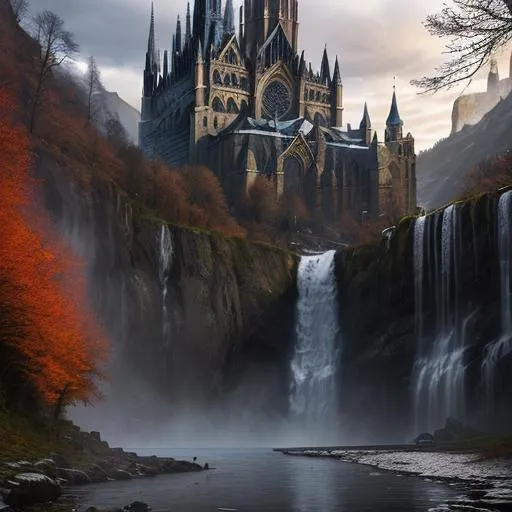 Prompt: a fantasy rpg  cathedral place in a city , cinematic scenery,  (waterfalls in the background, art by Alexandr Shabanov, art by Michal Karcz, art by Grzegorz Rutkowski)+++, photorealistic 64k resolution, HDR, epic, expansive, brilliant, stunning, hyperdetailedphotorealistic , ultra detailed, hyperrealistic, surreal, matte painting, unreal engine 5, UHD, first player sight

