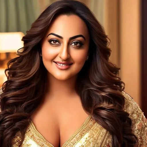 Prompt: exposing her chest, Just waking up in bed, Morning beauty, Sleepy beauty, Detailed faces, Sonakshi Sinha..full body, distance shot, dreamy, lighting