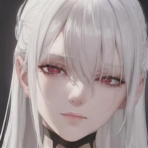 Prompt: "A close-up photo of a gorgeous white haired woman, in hyperrealistic detail, with a slight hint of loneliness in her red eyes. Her face is the center of attention, with a sense of allure and mystery that draws the viewer in, but her eyes are also slightly downcast, as if a sense of loneliness is lingering in her thoughts. The detailing of her face is stunning, with every pore, freckle, and line rendered in vivid detail, but the image also captures the subtle emotions of loneliness that might lie beneath her surface."