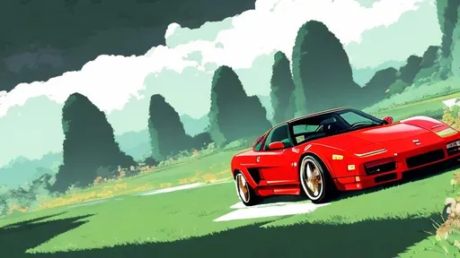 Prompt: Studio Ghibli inspired Desktop wallpaper of a  Honda Nsx