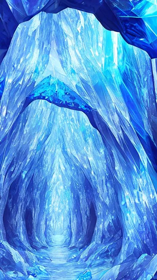 Prompt: blue crystal cave 