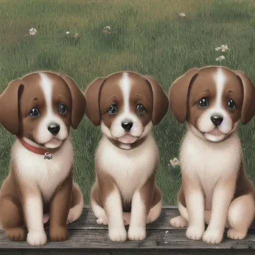 Three puppies | OpenArt