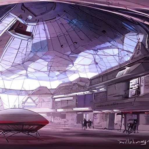 Prompt: concept art of a futuristic dome