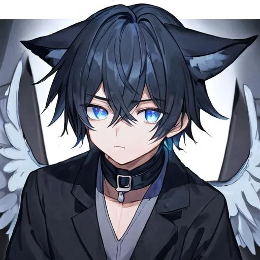 anime boy with angel wings