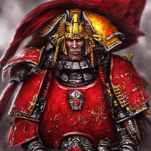 Blood Angels from Warhammer 40k as a samurai warrior... | OpenArt