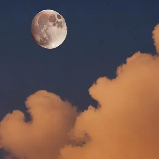 Prompt: Chasing the moon through the clouds to the moon
