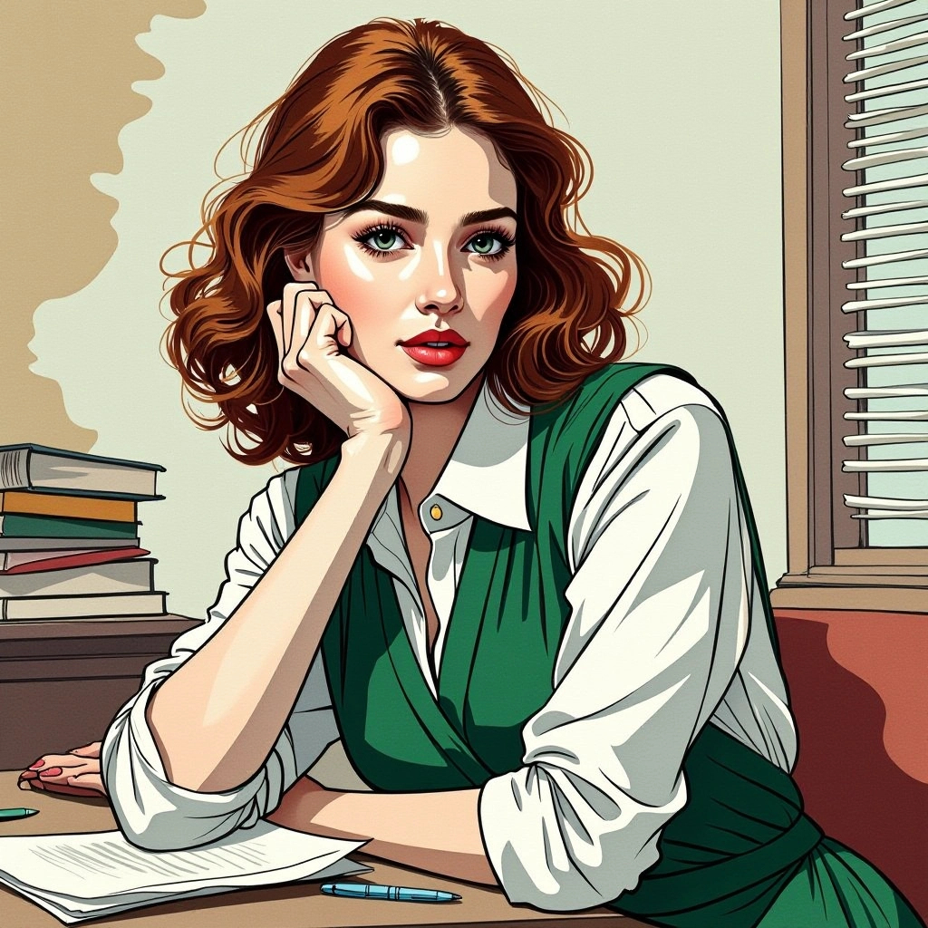 This is a digital illustration in a comic book style...