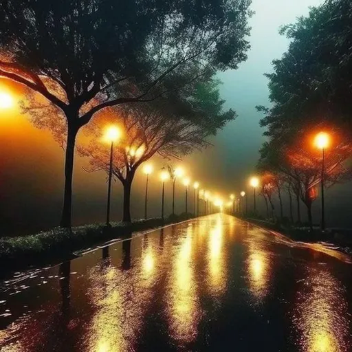 Prompt: Beautiful environment with rain