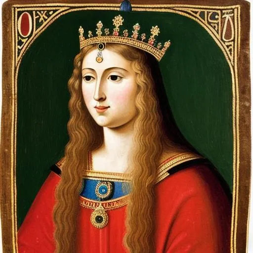 Prompt: portrait of a 10th-century Saxon light-haired queen