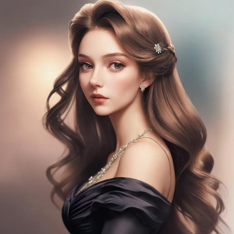 Elegant Princess Head (Brown Eyes)