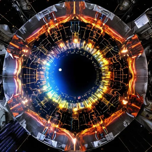 Prompt: large hadron collider in a an eye