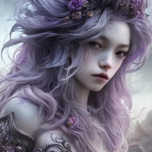Prompt: ( DarkPurple gradient hair colour, messy), a beautiful, goddess (white gradient hair colour, messy),  crown, landscape, detailed, floral, fantasy, landscape, floral, goddess, soft, pretty visuals, aestheticfull body and face focus, intricate details, exceptional detail, fantasy, ethereal lighting, hyper sharp, sharp focus, photorealistic portrait, detailed face, highly detailed, realistic, hyper-realistic, colourful, unreal engine, Ultra realistic large chest, athletic body, Highly detailed photo-realistic digital artwork. High definition.  Biggals, beautiful face, beautiful body, beautiful eyes, beautiful hair, smooth textures, is a digital painting with vibrant colours and exceptional detail, created using 3DS Max, AppGameKit, and Behance HD, sketch




