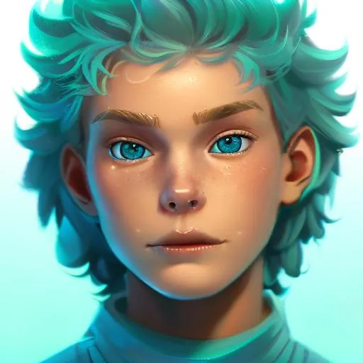 Prompt: Adorable blonde boy, 3d character, teal eyes and dimples, amazing colors, skottie young, 3d blender render, pop surrealism, physically based rendering, square image, hyperdetailed, adorable, gloss, 3D