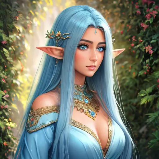 Prompt: oil painting,  Fantasy {{visible textured brush strokes}}, Full Body hyperrealistic intricate perfect full body of tanned attractive cute gorgeous beautiful stunning feminine 2 year elf girl with {{hyperrealistic intricate perfect shoulder length cut, light blue beautiful hair}} and {{hyperrealistic perfect clear blue eyes}} and hyperrealistic intricate perfect attractive cute gorgeous beautiful stunning feminine face wearing {{hyperrealistic intricate white and blue lace adventurer's robes}} soft skin and light blue blush cheeks and scary sadistic mad, face perfect anatomy, perfect composition approaching perfection, hyperrealistic, anime vibes, fantasy, cinematic volumetric dramatic dramatic studio 3d glamour lighting, backlit backlight, 128k UHD HDR HD, professional long shot photography, unreal engine octane render trending on artstation, triadic colors, sharp focus, occlusion, centered, symmetry, ultimate, shadows, highlights, contrast, 