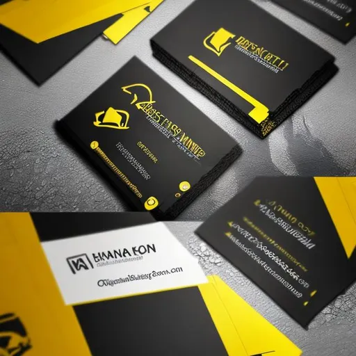 Prompt: I need a vertical business card for a dentist and I need it to be black and yellow
