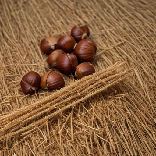 Prompt: Straw with chestnut