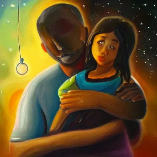 oil painting of a father who misses his daughter who... OpenArt