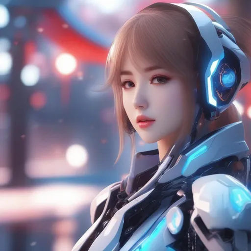 Prompt: 3d anime woman robot girl and beautiful pretty art 4k full HD