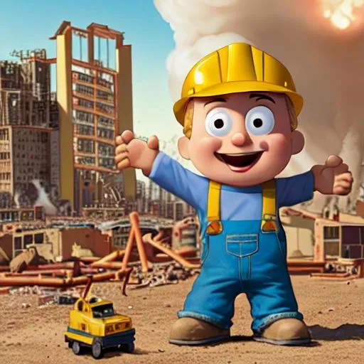 Prompt: Bob the builder found out what nuclear bombs were