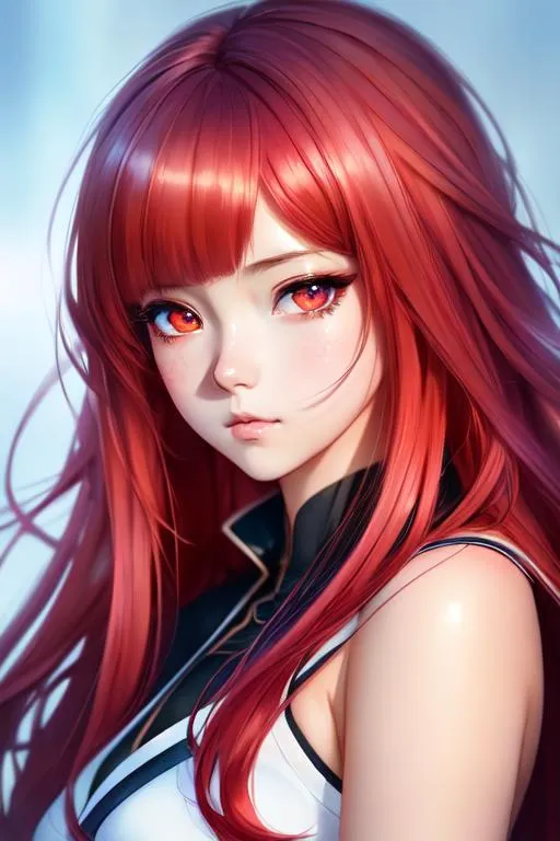 Prompt: 1 girl, hyper realistic watercolor masterpiece, full body

fantasy, beautiful, pretty, kawaii anime girl, red eyes

hyperrealistic watercolor masterpiece, smooth soft skin, big fierce eyes, beautiful fluffy volume hair, symmetrical, anime wide eyes, soft lighting, detailed face, wlop, rossdraws, concept art, digital painting, looking into camera, red hair , thigh highs

hyper realistic masterpiece, highly contrast water color  mix, sharp focus, digital painting, pastel mix art, digital art, clean art, professional, contrast color, contrast, colorful, rich deep color, studio lighting, dynamic light, deliberate, concept art, highly contrast light, strong back light, hyper detailed, super detailed, render, CGI winning award, hyper realistic, ultra realistic, UHD, HDR, 64K, RPG, inspired by wlop, UHD render, HDR render
