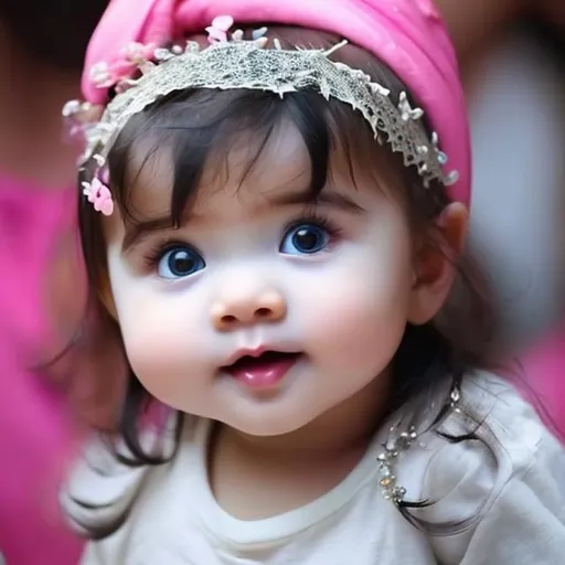 Cute Baby Girl with Big Eyes · Creative Fabrica